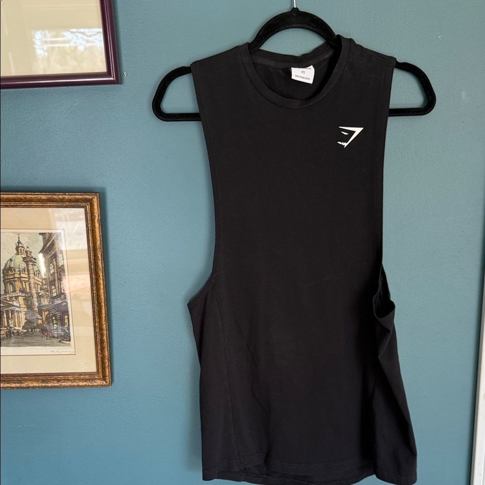 Black Gymshark drop arm Top